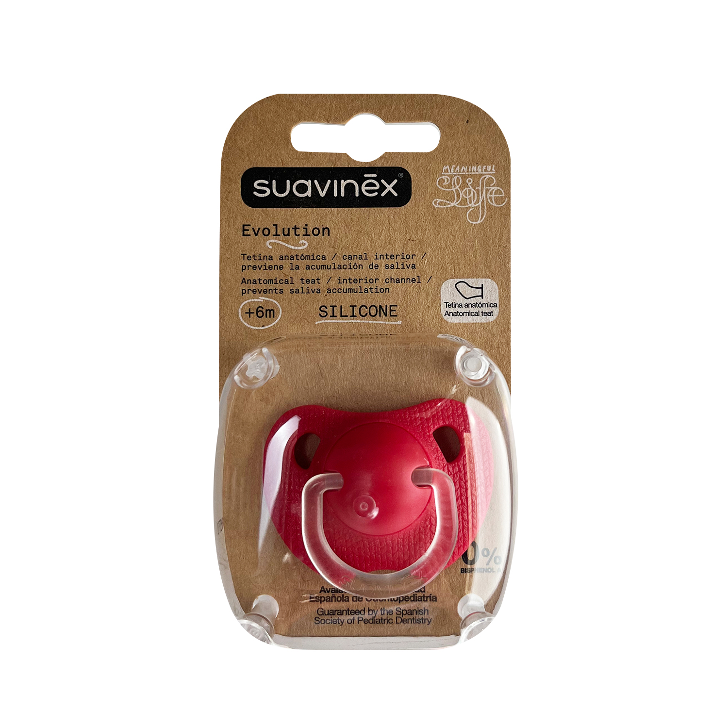 CHUPETE SILICONA EVOLUTION +6M ROJO - 2