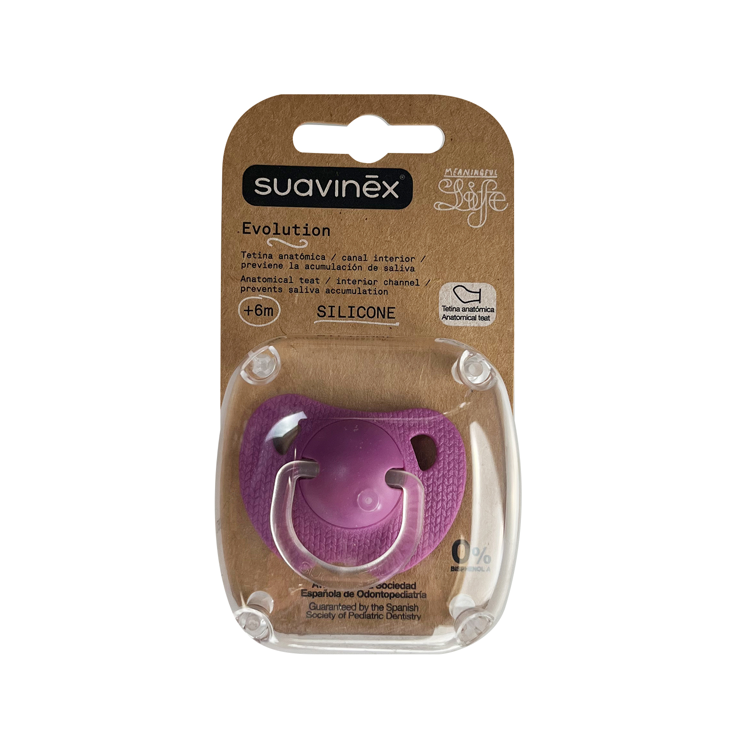 CHUPETE ANATOMICO SILICONA EVOLUTION MORADO +6M - 2
