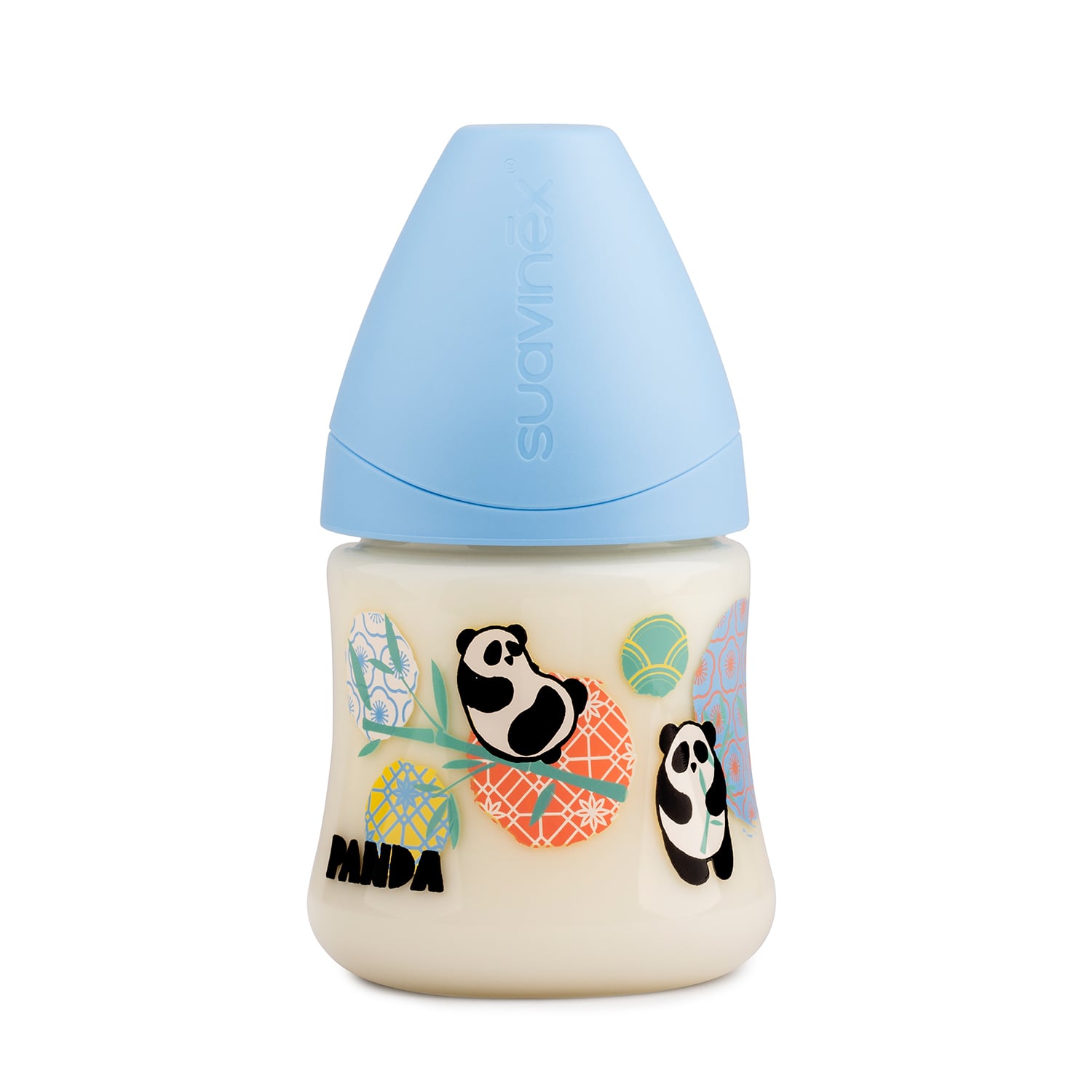 MAMADERA DE PLÁSTICO 150 ML ANATÓMICA PANDA AZUL - 1