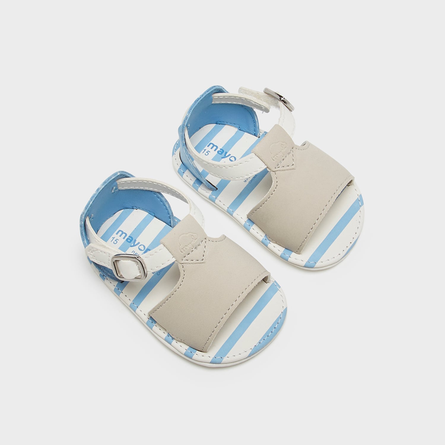 SANDALIAS BLANCAS CON CELESTE - 1
