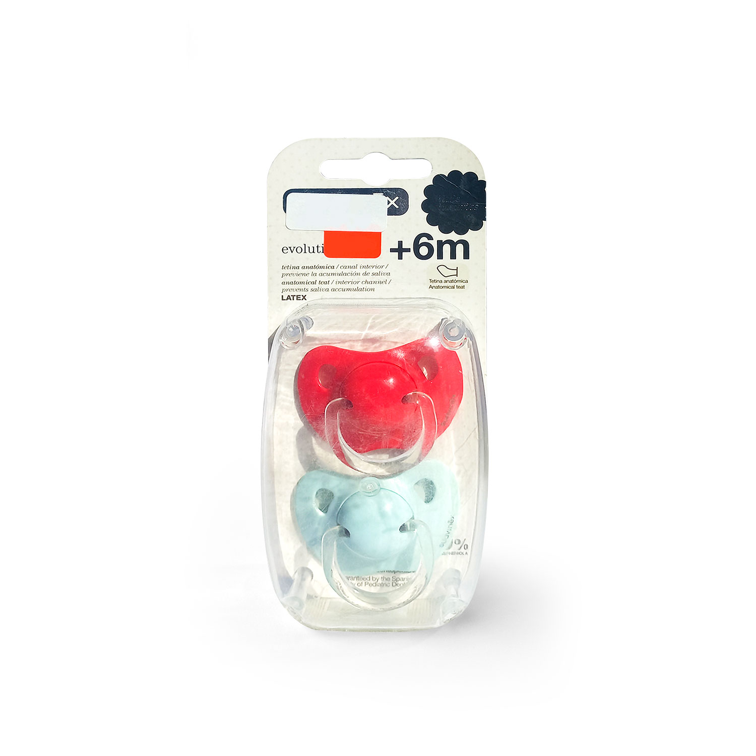 CHUPETE SUAVINEX EVOLUTION TETINA ANTOMICA LATEX +6M 2 UNID. ROJO - 2