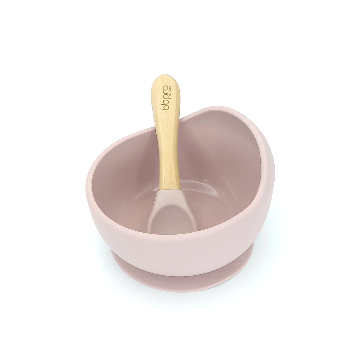 PLATO SILICONA CON CUCHARA ROSA - 1