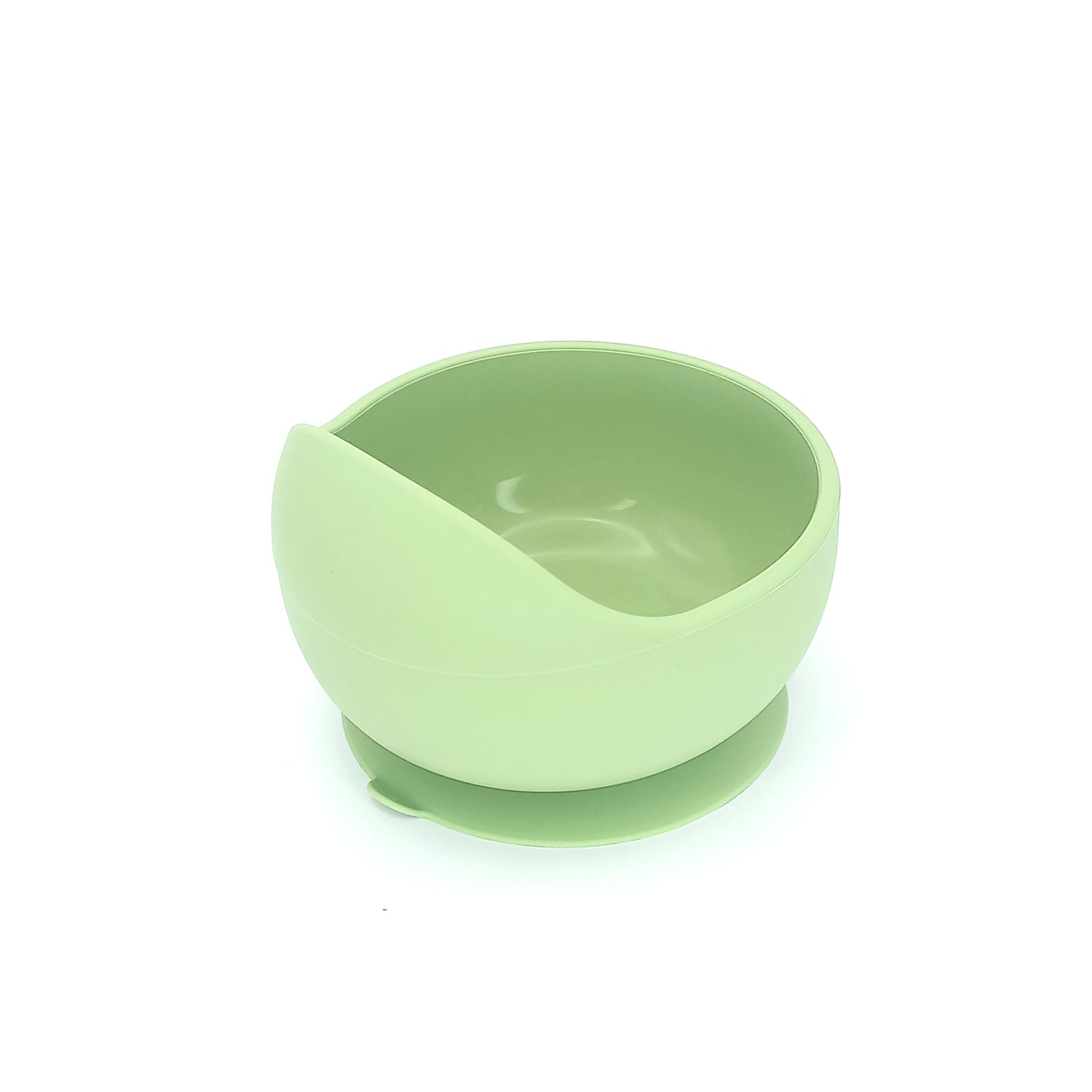 PLATO SILICONA CON CUCHARA VERDE OLIVA - 2