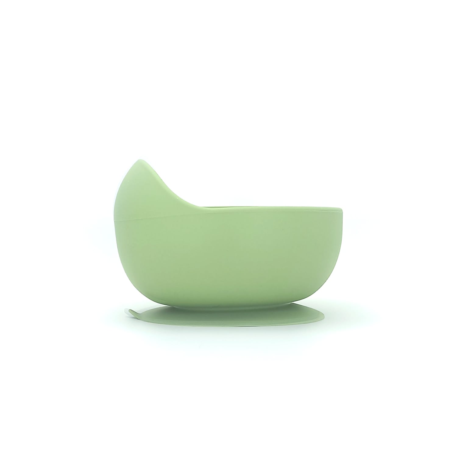 PLATO SILICONA CON CUCHARA VERDE OLIVA - 4
