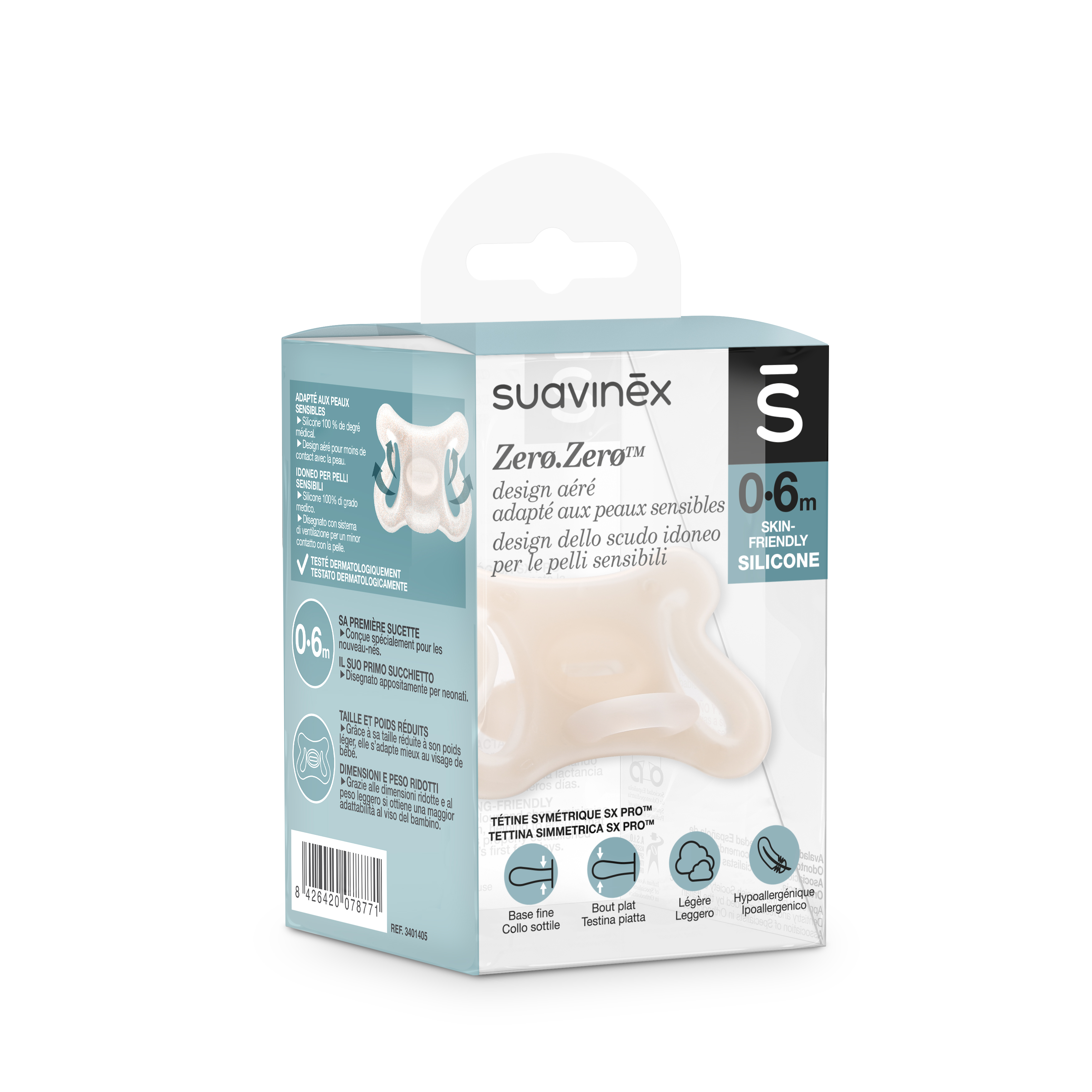 CHUPETE ZERO ZERO FISIOLÓGICO SILICONA 0/6M - 3