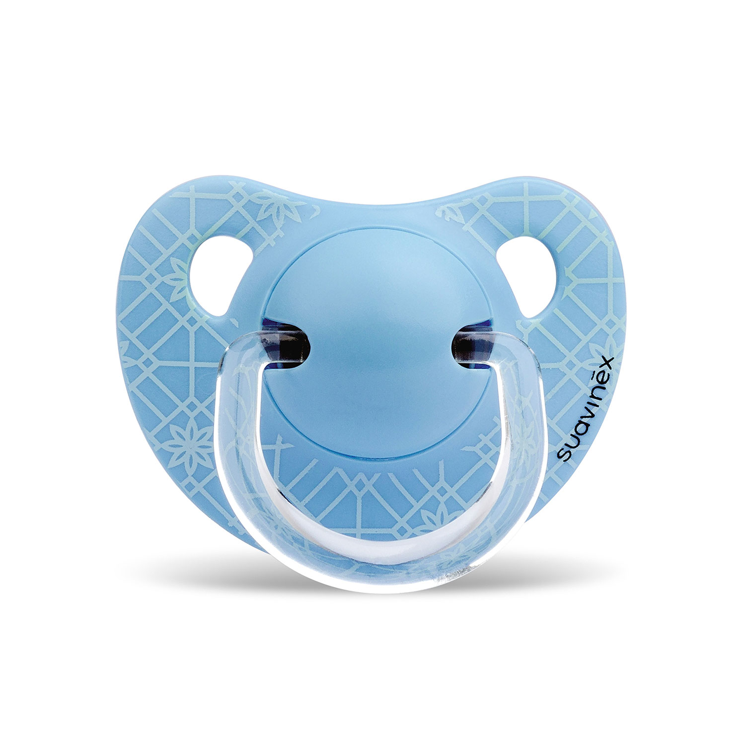 CHUPETE ANATOMICO SILICONA 6-18M + BROCHE REDONDO PANDA TRAMA EN COLOR BLANCO - 2