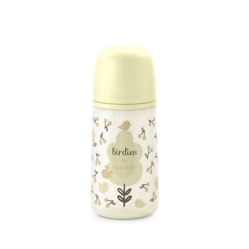 MAMADERA 270ML FISIOLOGICA SILICONA FM BIRDIES BEIGE - 1