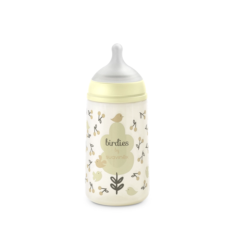 MAMADERA 270ML FISIOLOGICA SILICONA FM BIRDIES BEIGE - 2