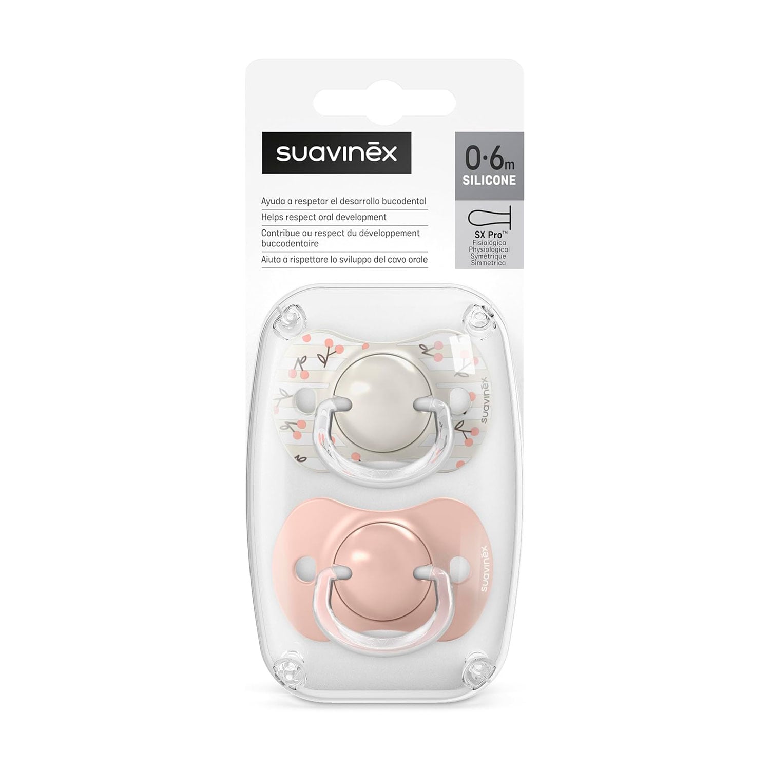 CHUPETE SX PRO FISIOLOGICO SILICONA 0/6M 2U BIRDIES ROSA - 2