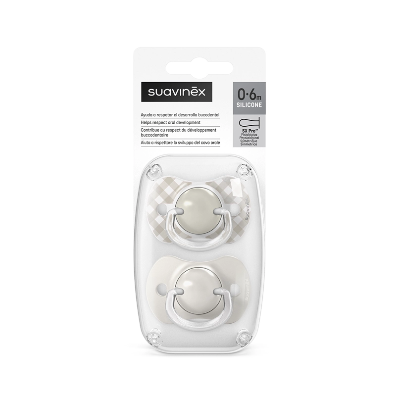 CHUPETE SX PRO FISIOLOGICO SILICONA 0/6M 2U WILD BEIGE - 1