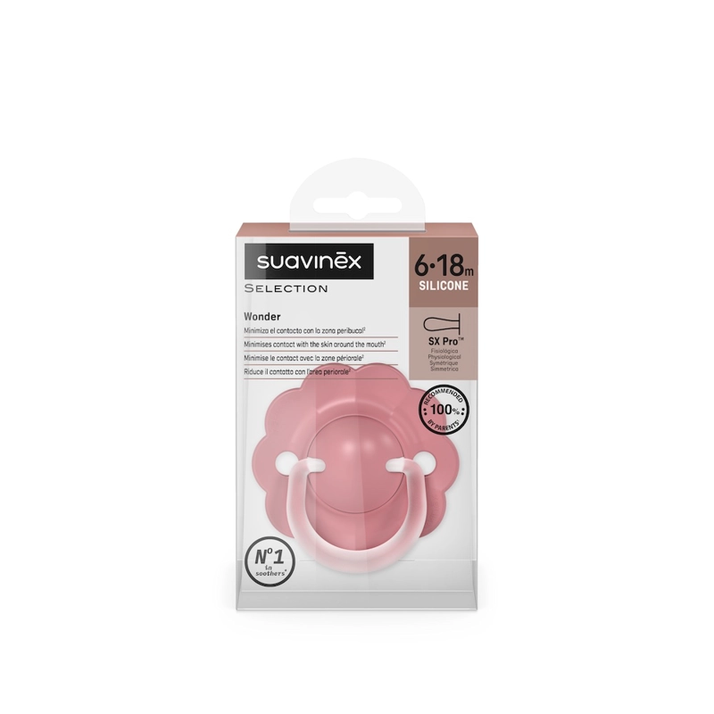 CHUPETE WONDER FISIOLOGICO SILICONA 6/18M LISO ROSA DEEP - 2