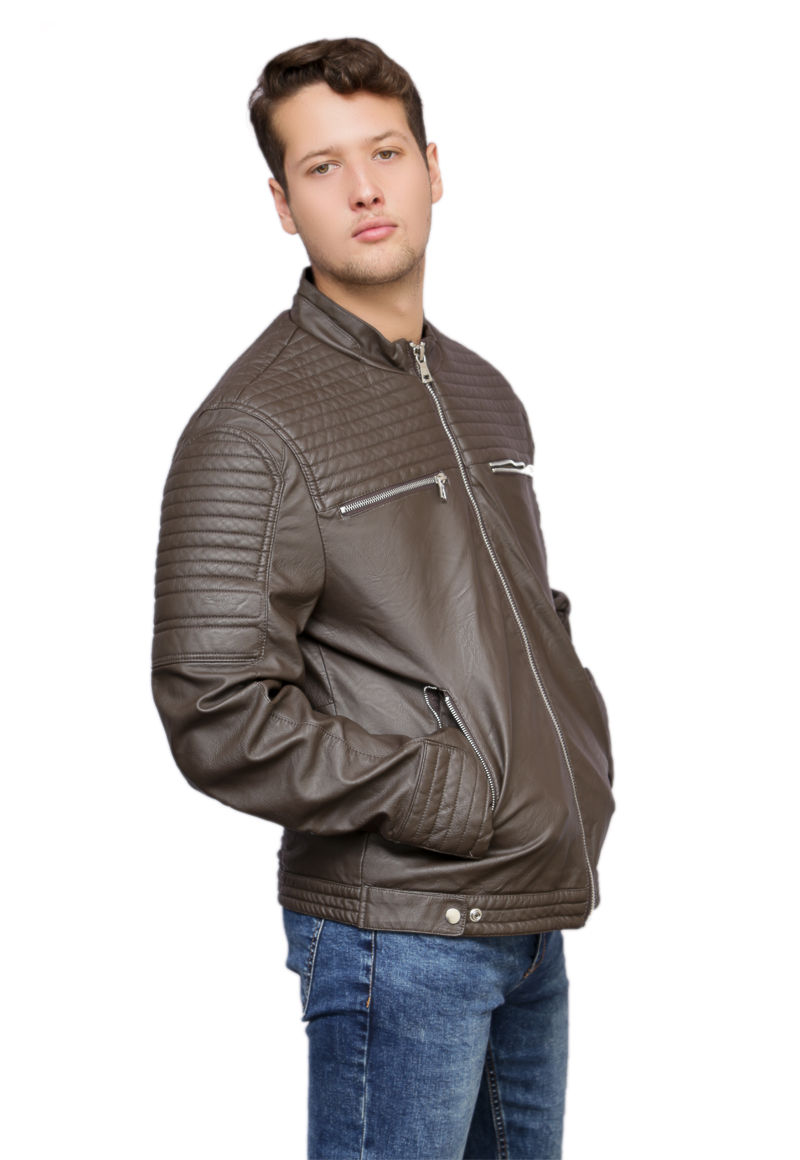 CHAQUETA ECOCUERO CHF79 CAFE - 2