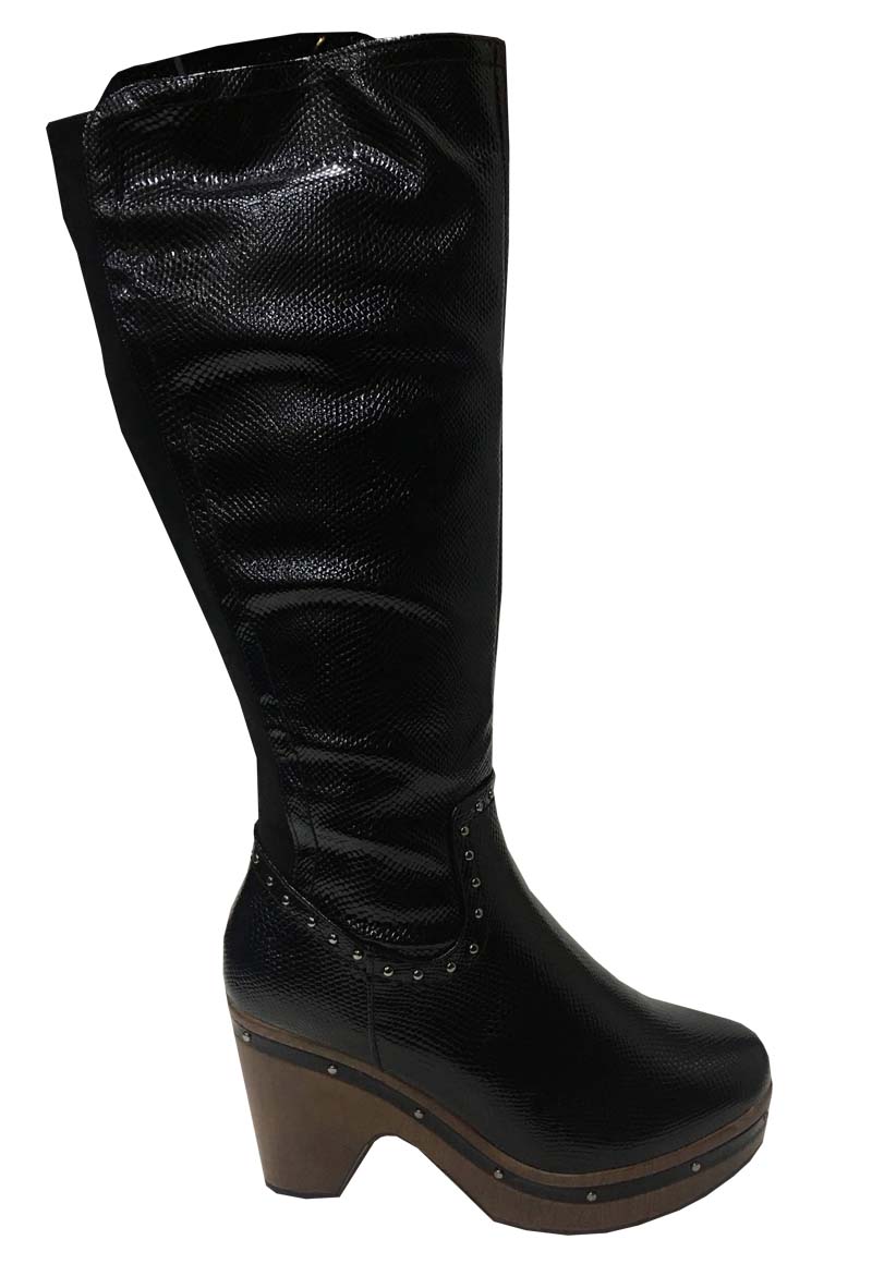 Ripley - BOTAS MUJER TODOPIEL NEGRO ECOCUERO ZAX83