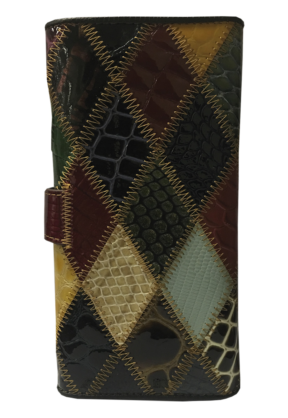 BILLETERA CUERO BI368 MULTICOLOR ROMBOS - 2