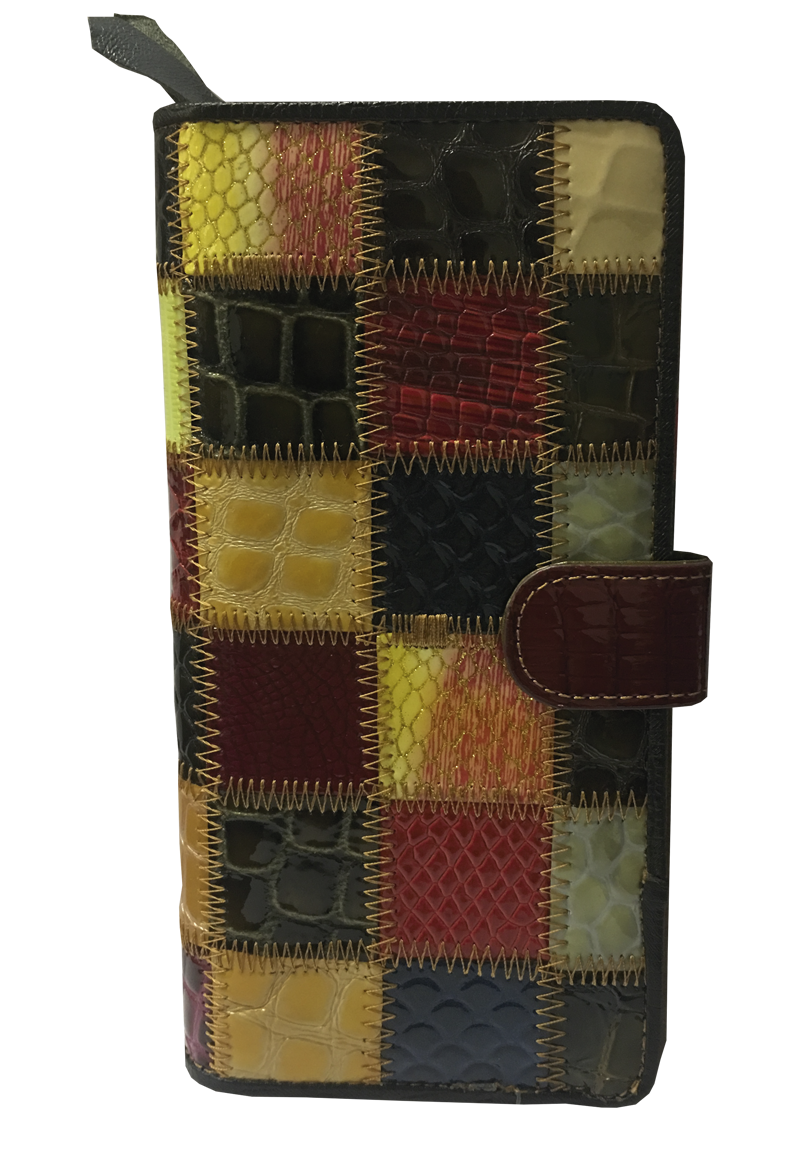 BILLETERA CUERO BI400 MULTICOLOR CUADROS - 1