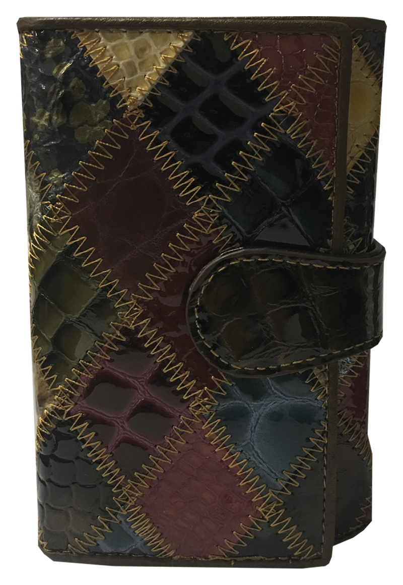 BILLETERA CUERO BI404 MULTICOLOR ROMBOS - 1