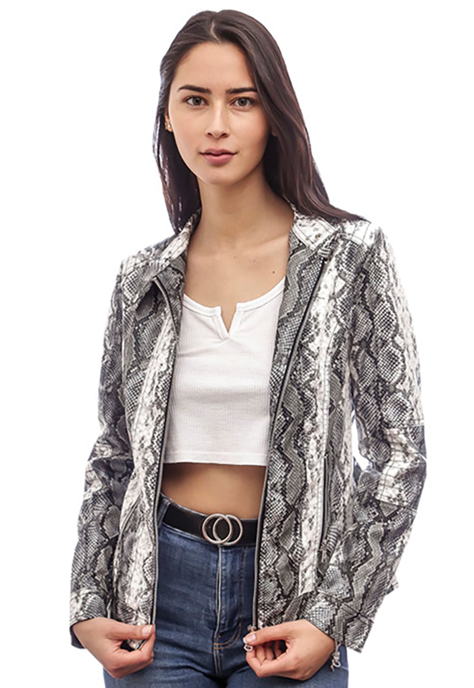 CHAQUETA ECOCUERO CHG35 NEGRO - 1
