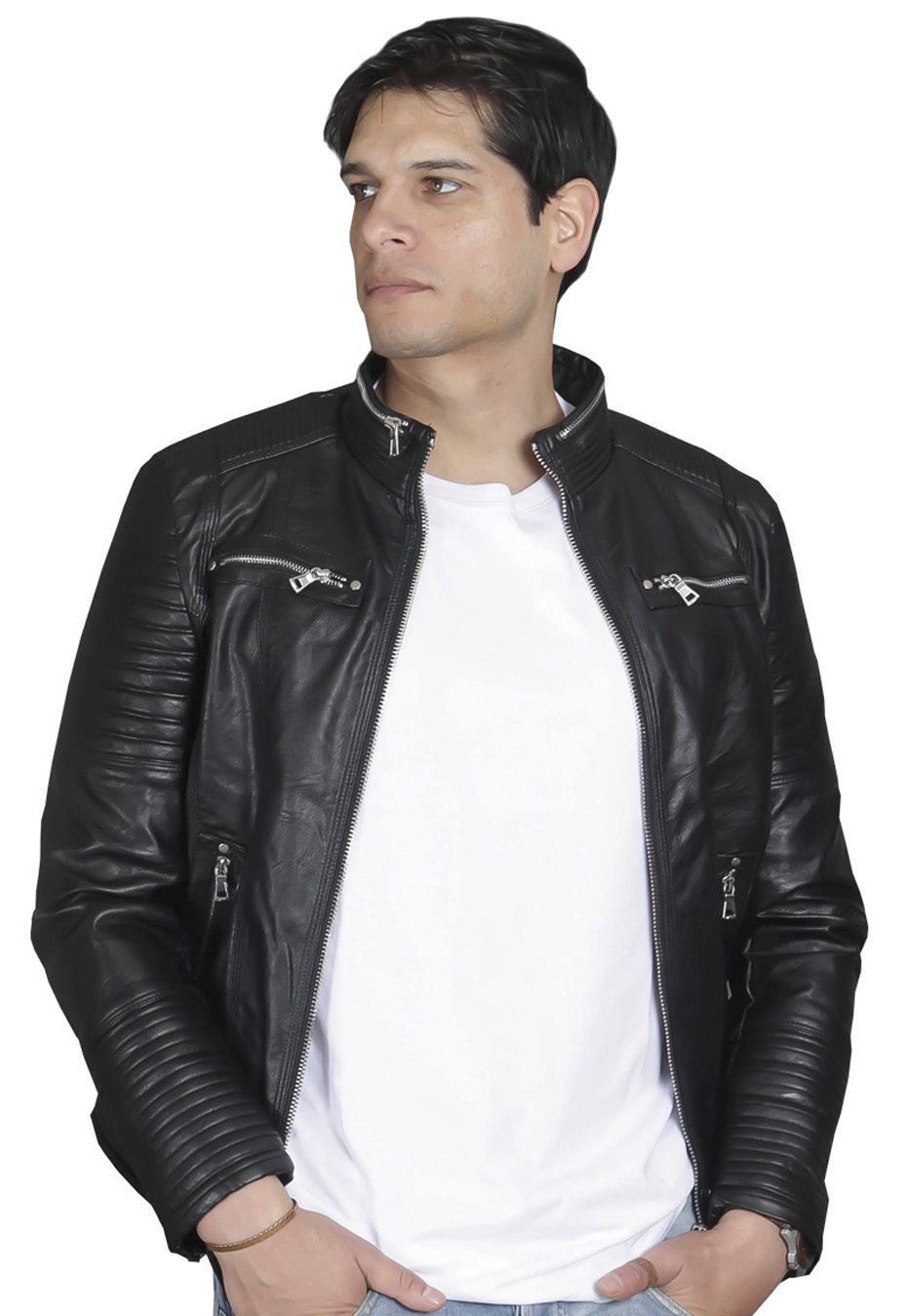 CHAQUETA ECOCUERO CHG36 NEGRO - 1