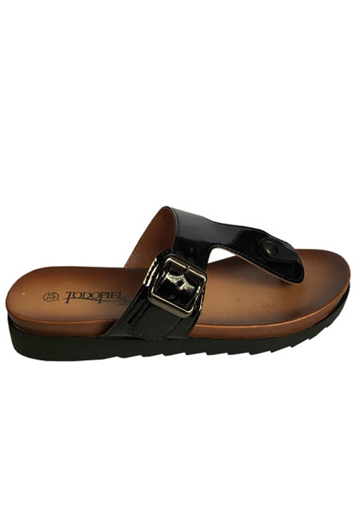 SANDALIA ECOCUERO ZAY41 NEGRO - 1