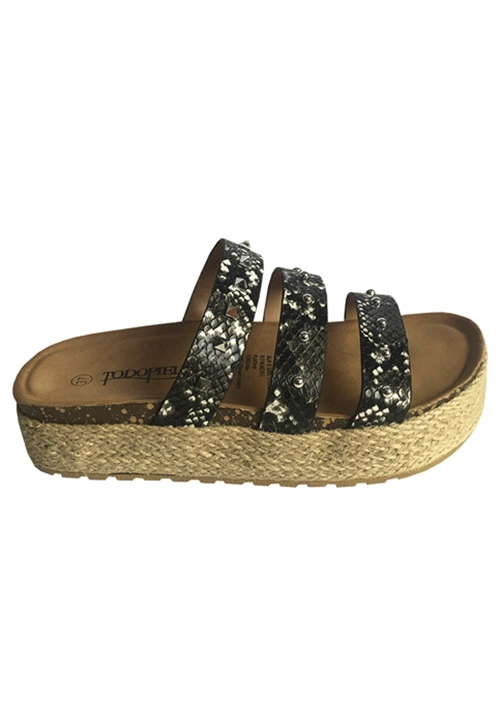 SANDALIA ECOCUERO ZAY31 NEGRO - 1