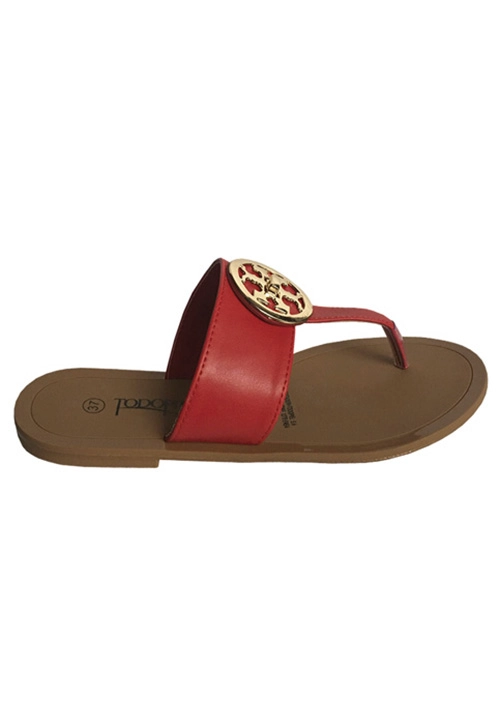 SANDALIAS MUJER TODOPIEL ROJO ECOCUERO ZAY36 37