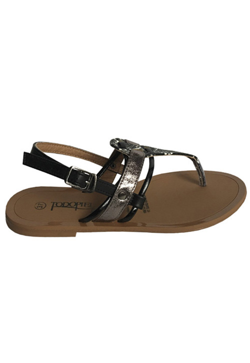SANDALIA ECOCUERO ZAY37 NEGRO - 1