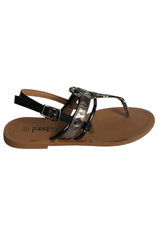 SANDALIA ECOCUERO ZAY37 NEGRO - 1