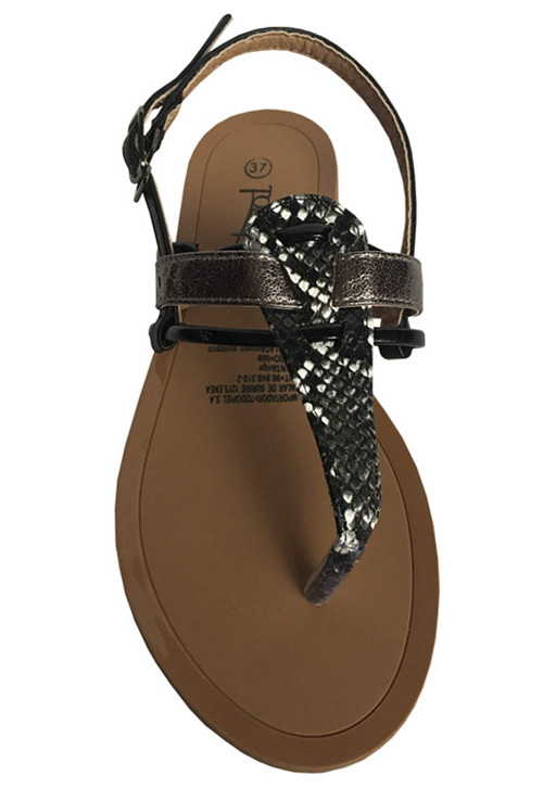SANDALIA ECOCUERO ZAY37 NEGRO - 3