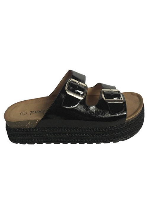 SANDALIA ECOCUERO ZAY35 NEGRO - 1