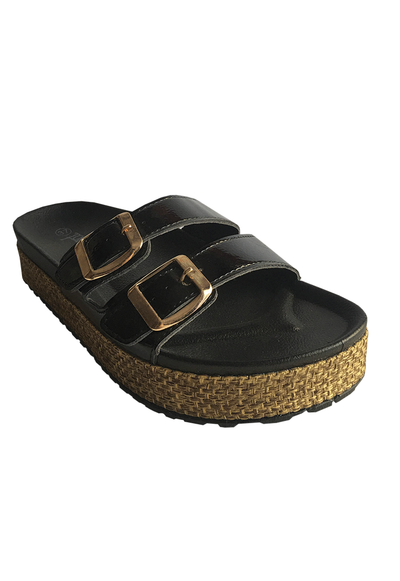 SANDALIAS MUJER TODOPIEL NEGRO ECOCUERO ZAU77 CHAROL - 2