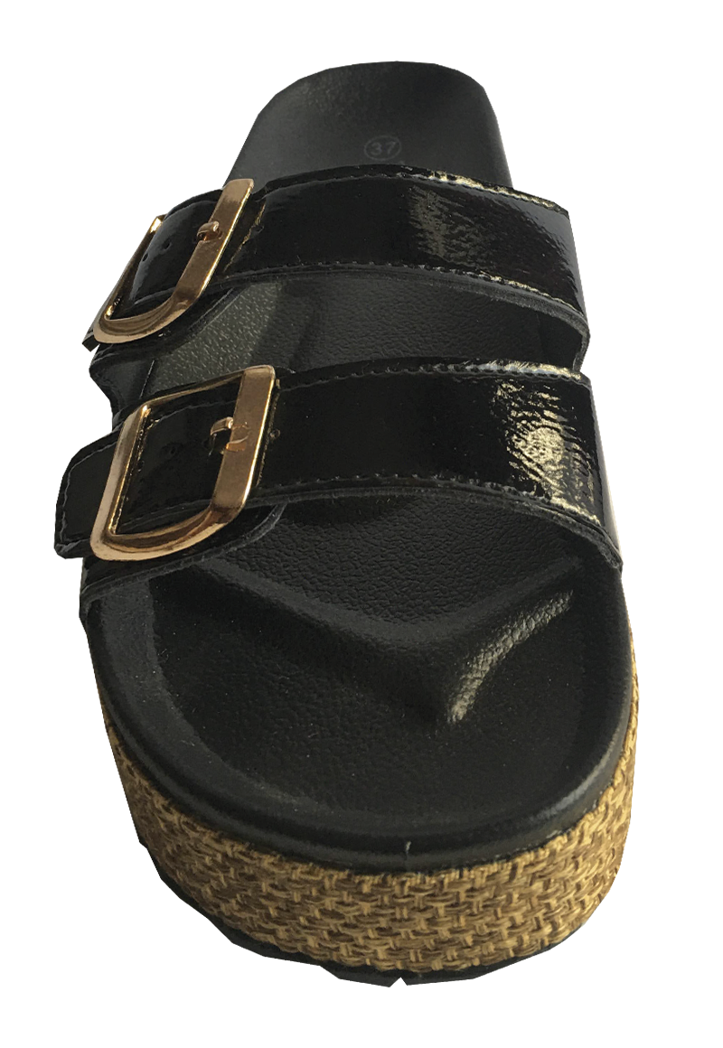 SANDALIAS MUJER TODOPIEL NEGRO ECOCUERO ZAU77 CHAROL - 3