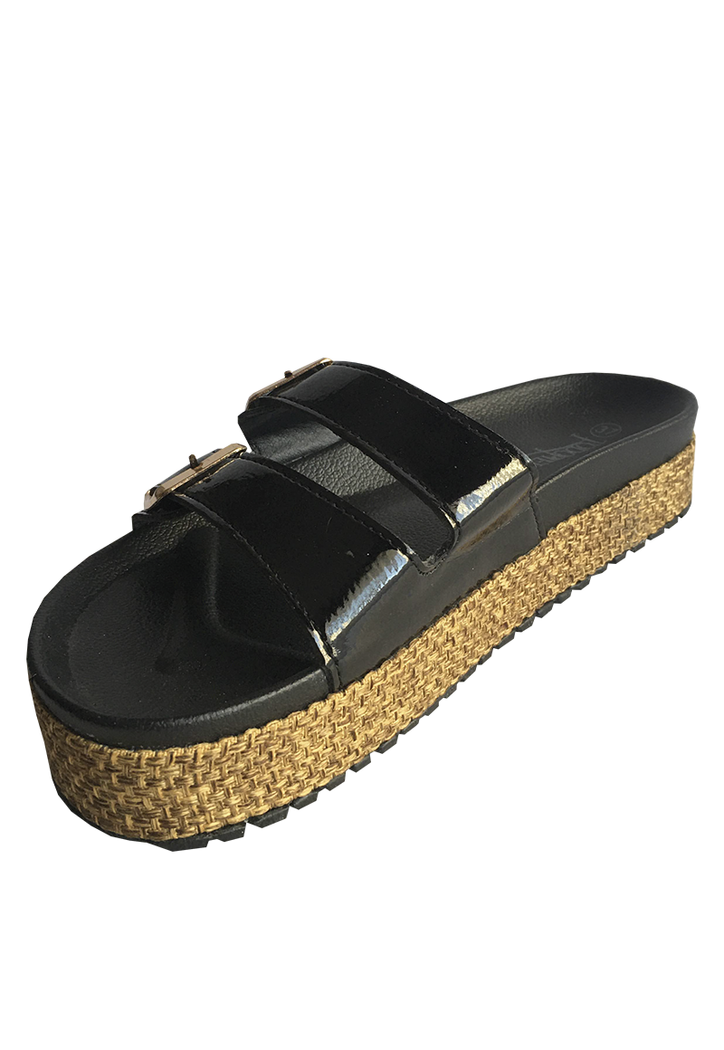 SANDALIAS MUJER TODOPIEL NEGRO ECOCUERO ZAU77 CHAROL - 4