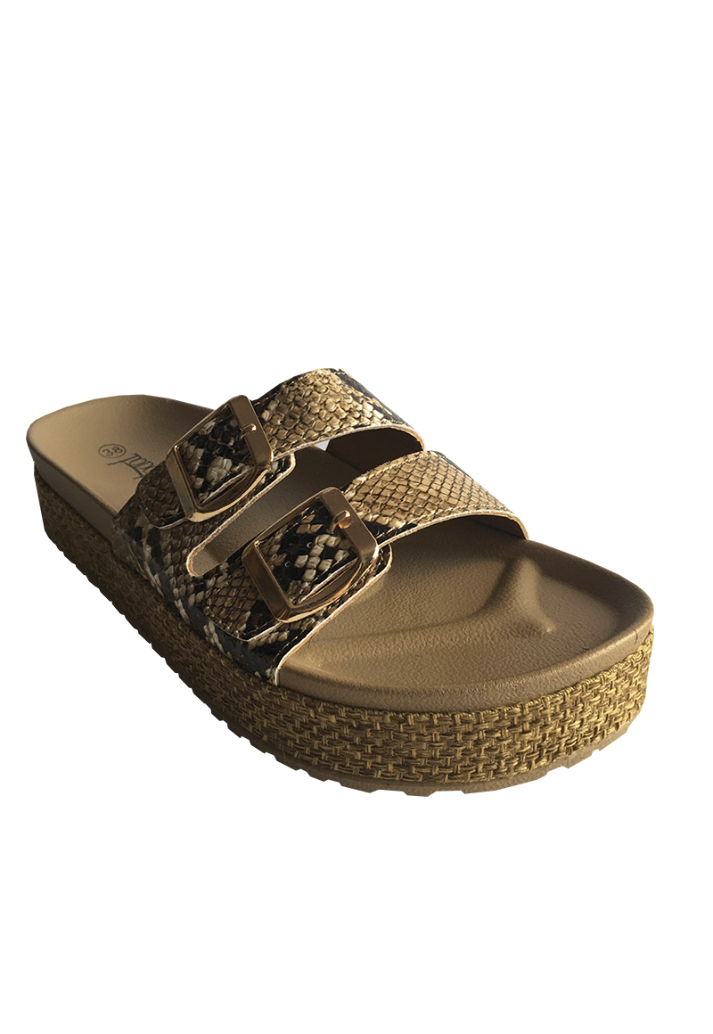 SANDALIAS MUJER TODOPIEL BEIGE ECOCUERO ZAU77 SNAKE - 2