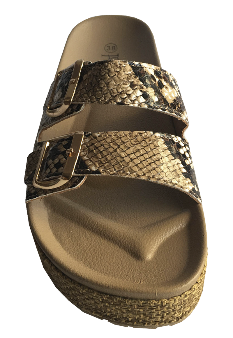 SANDALIAS MUJER TODOPIEL BEIGE ECOCUERO ZAU77 SNAKE - 3