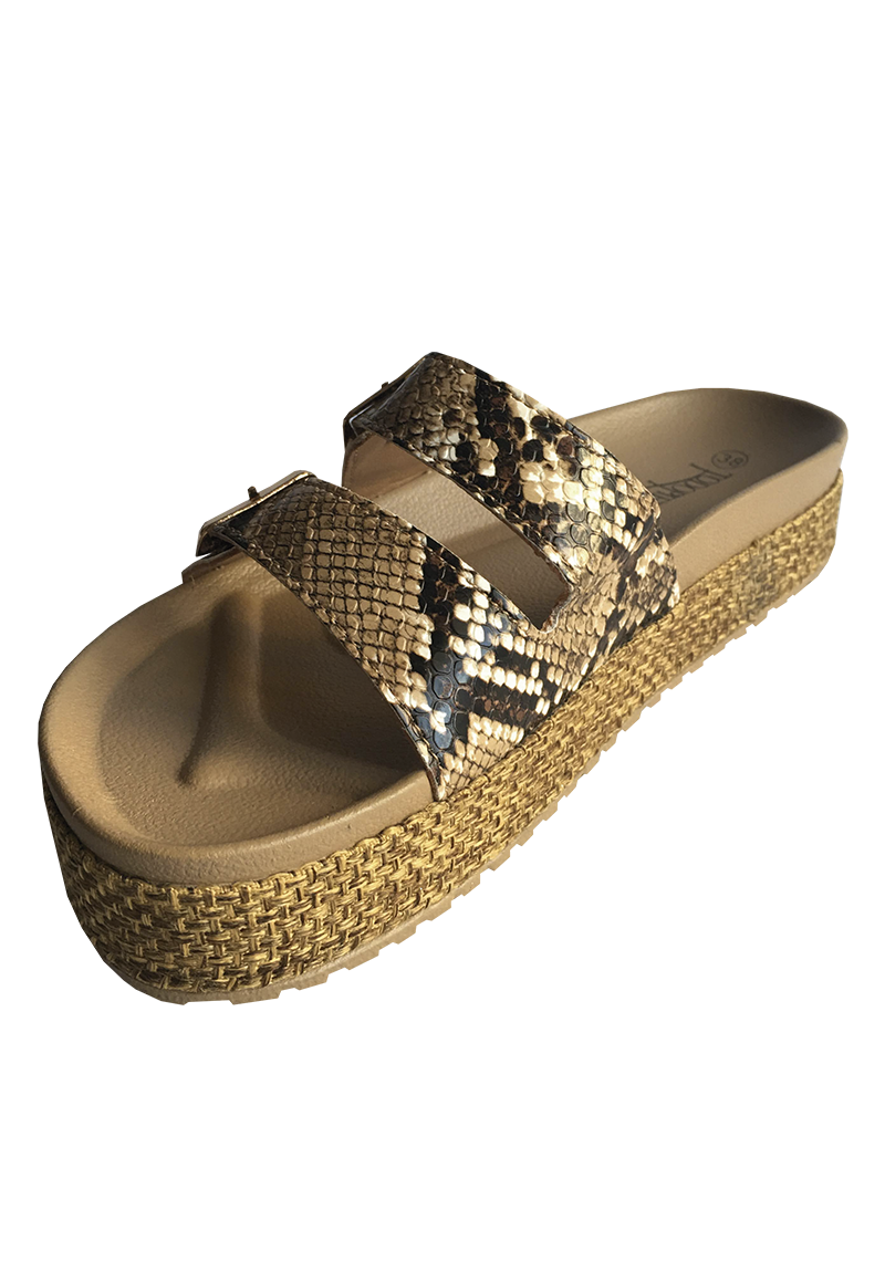SANDALIAS MUJER TODOPIEL BEIGE ECOCUERO ZAU77 SNAKE - 4