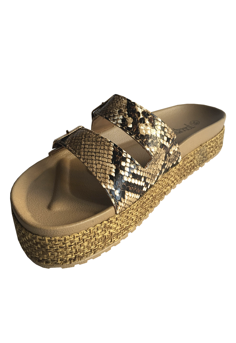 SANDALIAS MUJER TODOPIEL BEIGE ECOCUERO ZAU77 SNAKE - 4