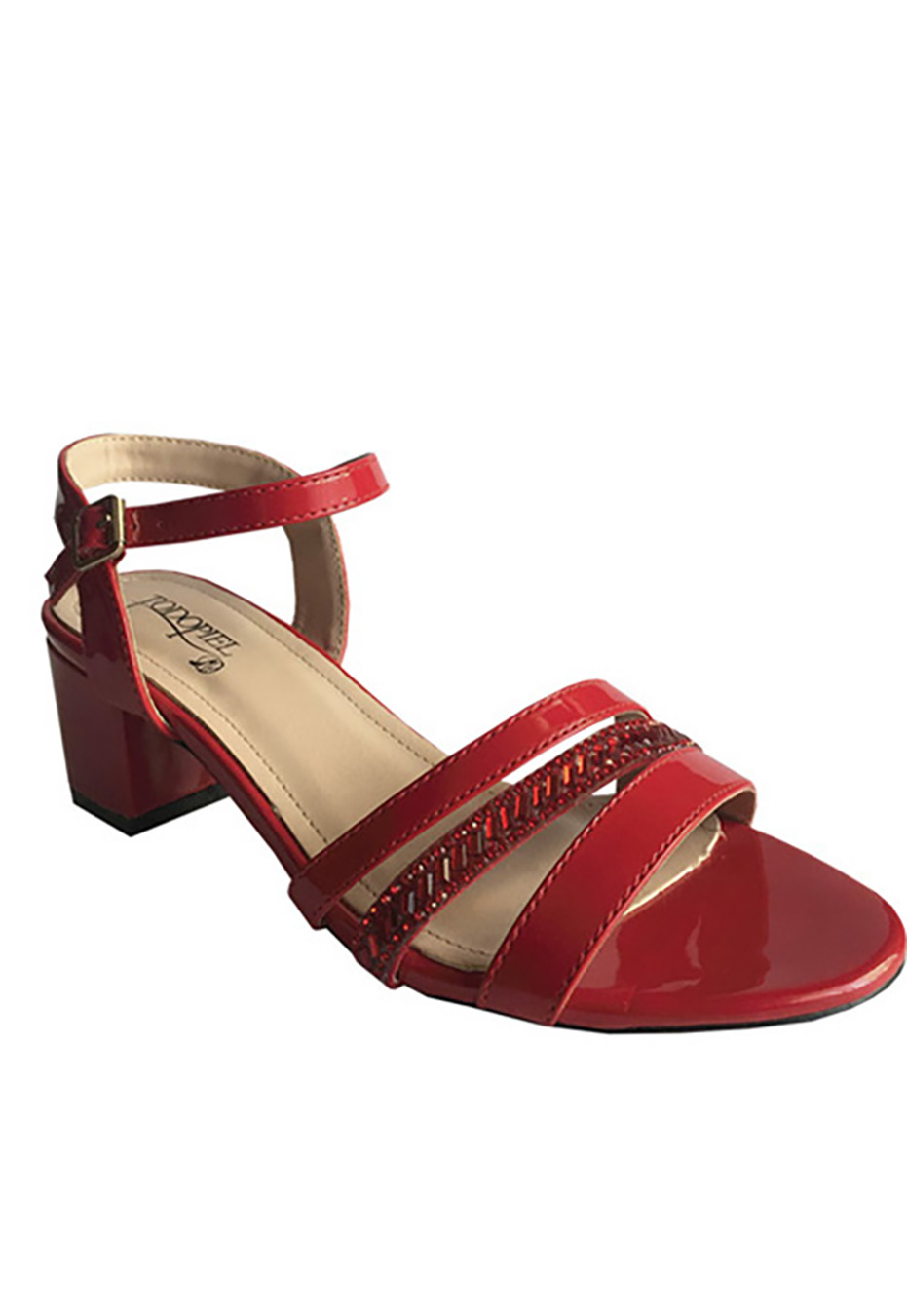 SANDALIAS MUJER TODOPIEL ROJO ECOCUERO ZAY48 - 2