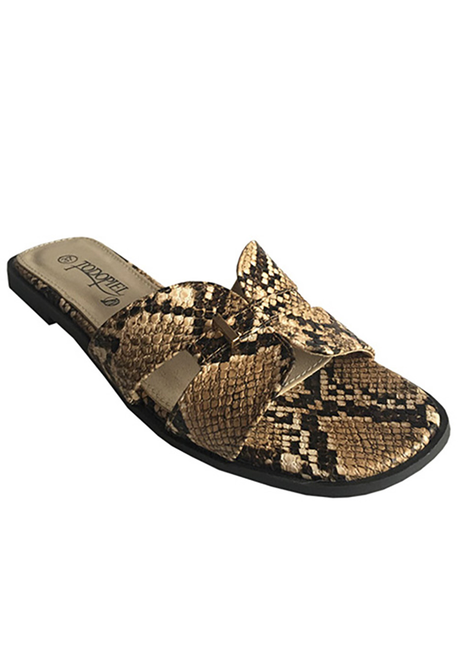 SANDALIAS MUJER TODOPIEL BEIGE ECOCUERO ZAY59 SNAKE - 2