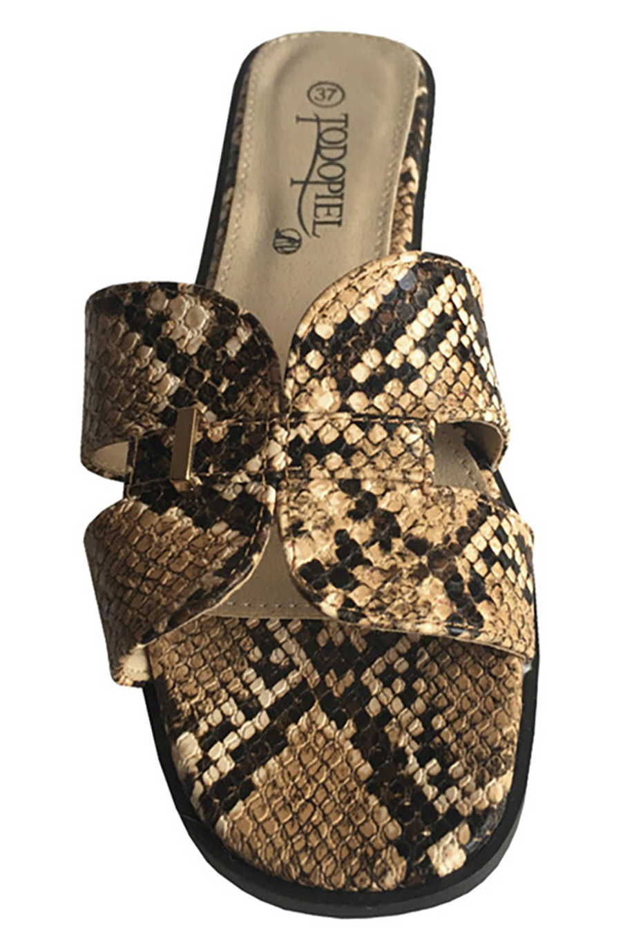 SANDALIAS MUJER TODOPIEL BEIGE ECOCUERO ZAY59 SNAKE - 3