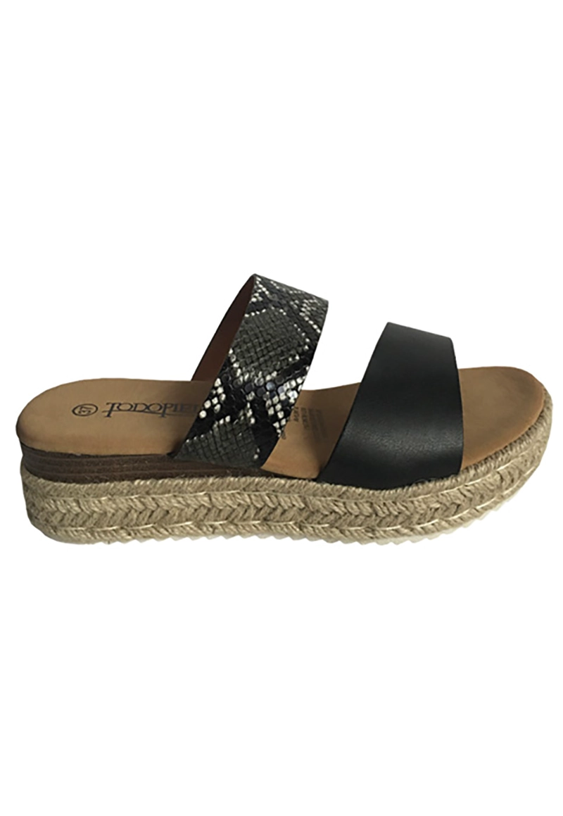 SANDALIA ECOCUERO ZAY30 SNAKE BLACK - 1