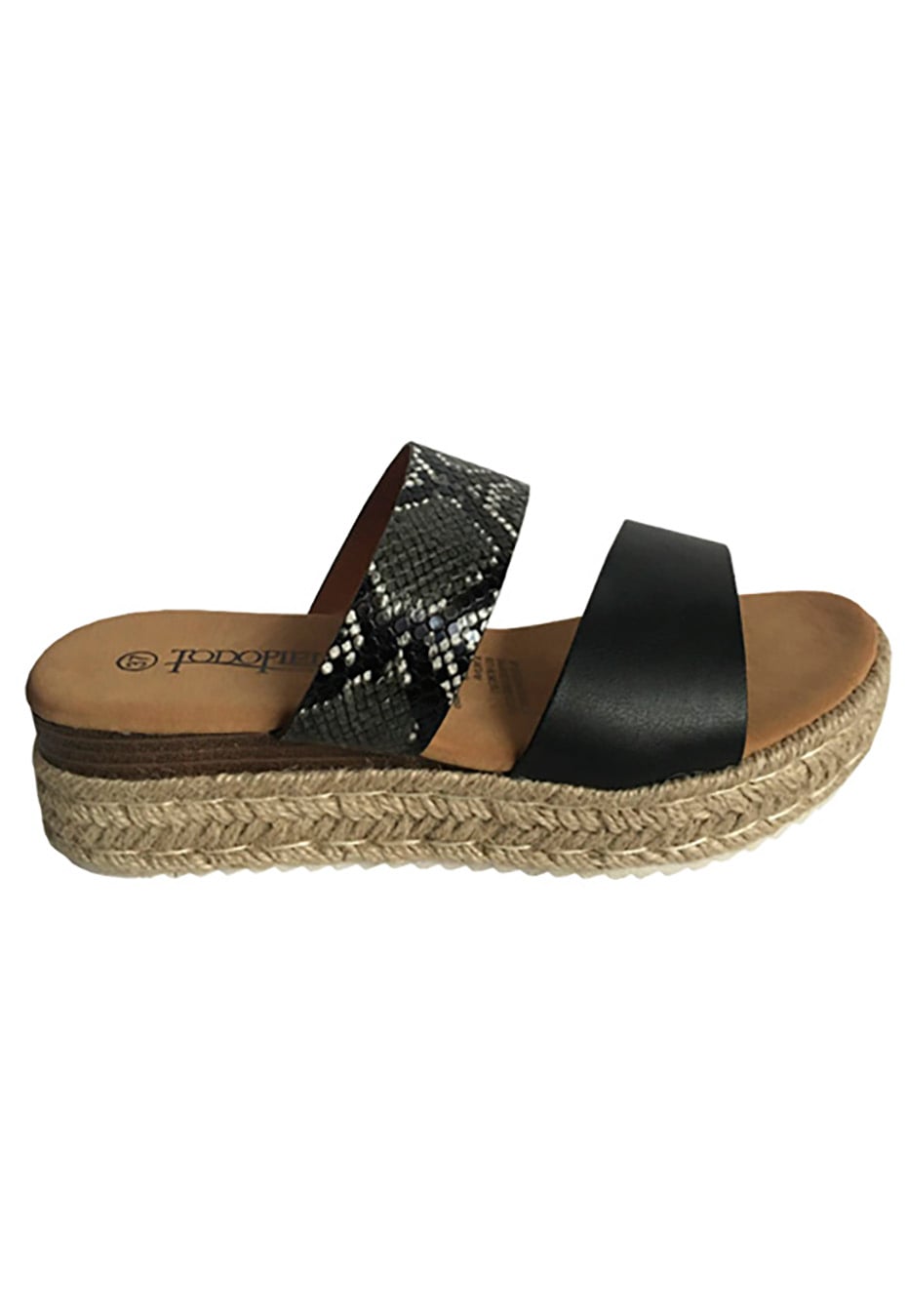 SANDALIAS MUJER TODOPIEL ECOCUERO ZAY30 SNAKE BLACK - 1