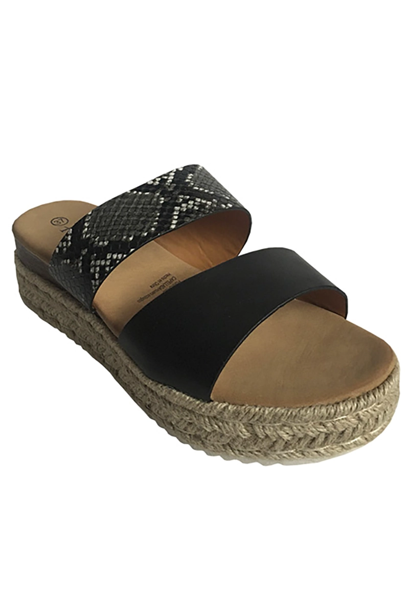 SANDALIA ECOCUERO ZAY30 SNAKE BLACK - 2