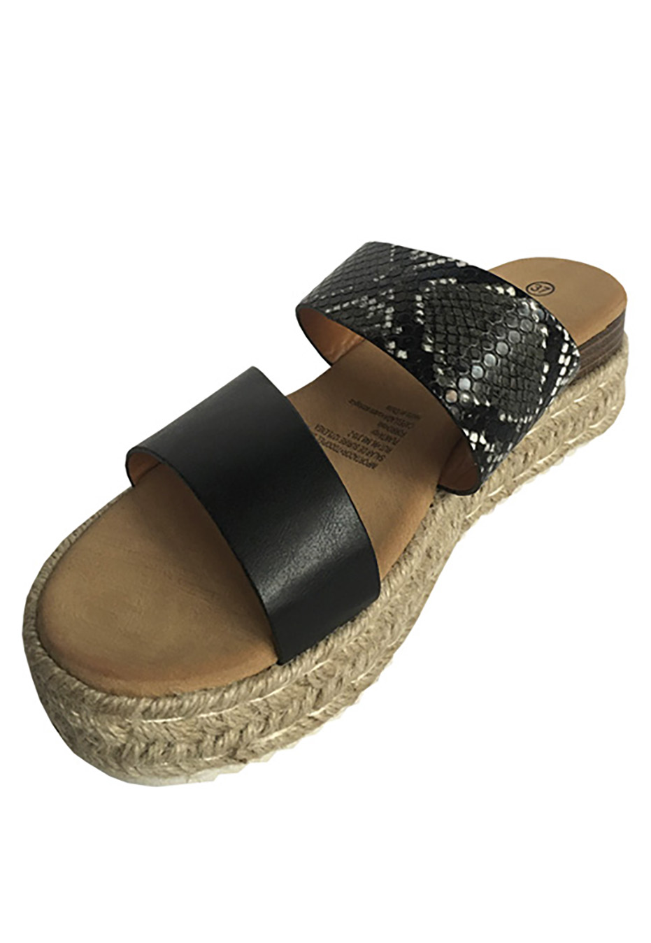 SANDALIAS MUJER TODOPIEL ECOCUERO ZAY30 SNAKE BLACK - 4