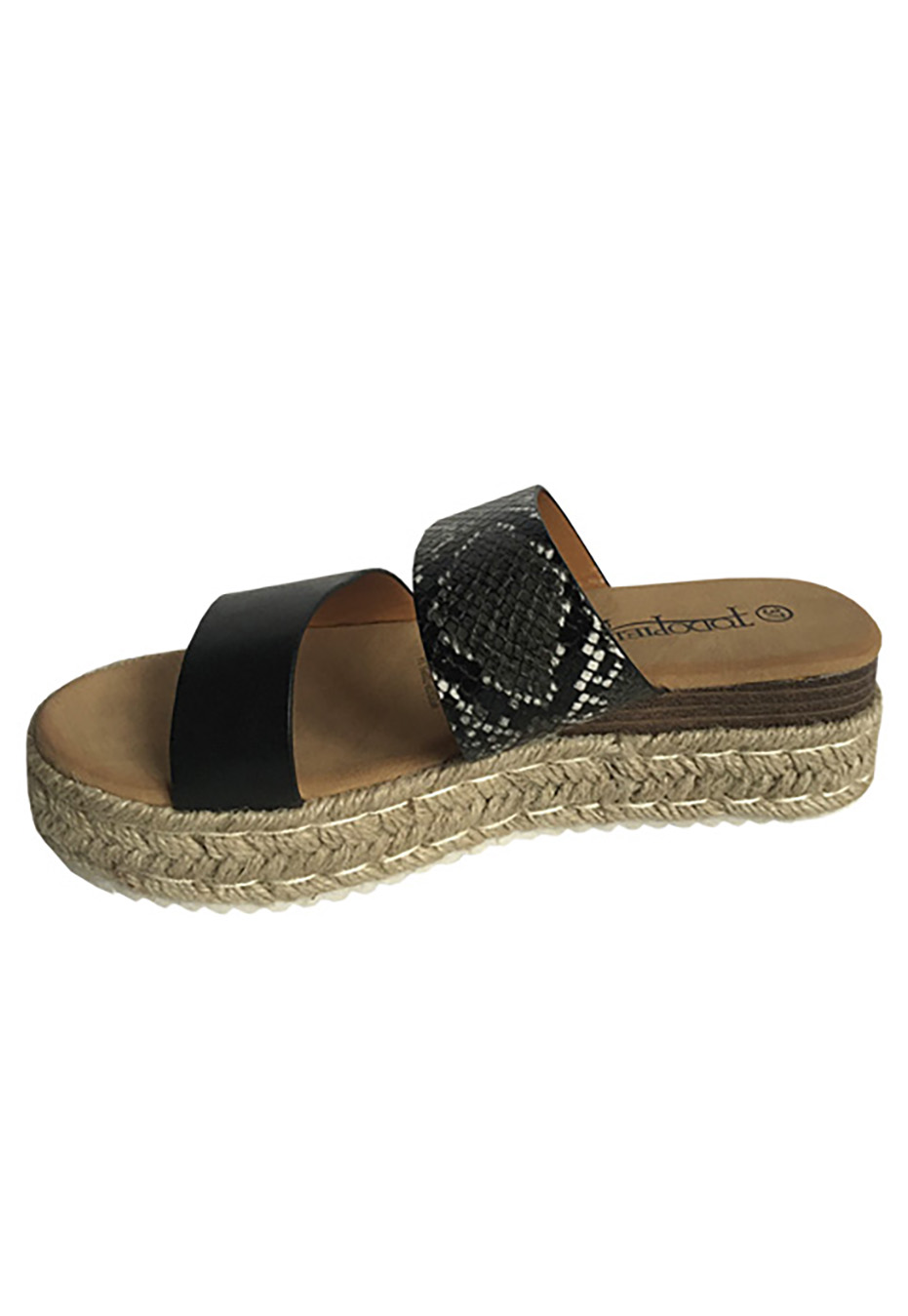 SANDALIAS MUJER TODOPIEL ECOCUERO ZAY30 SNAKE BLACK - 5