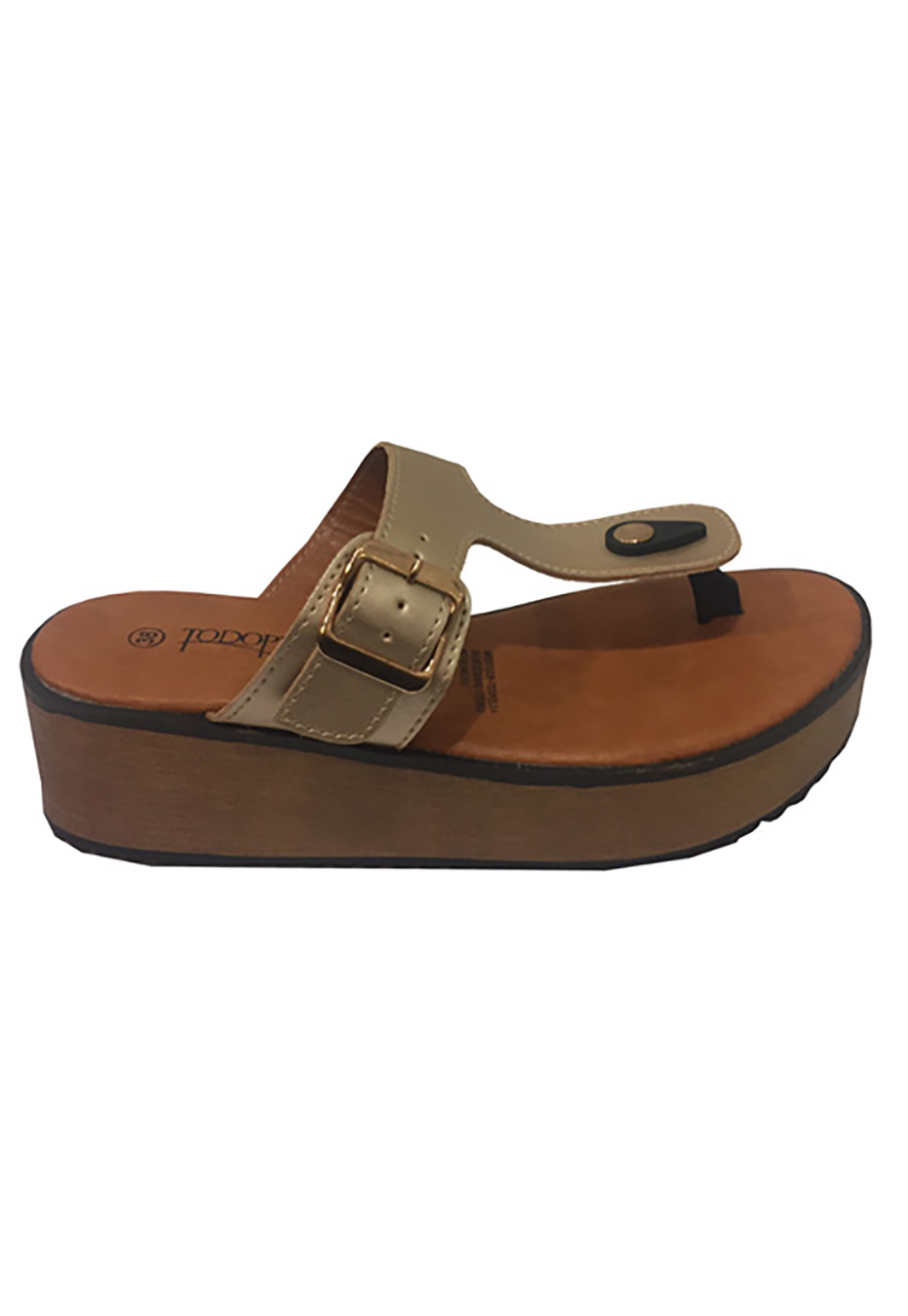 TODOPIEL SANDALIA CUERO ECOLOGICO DORADA ZAV92