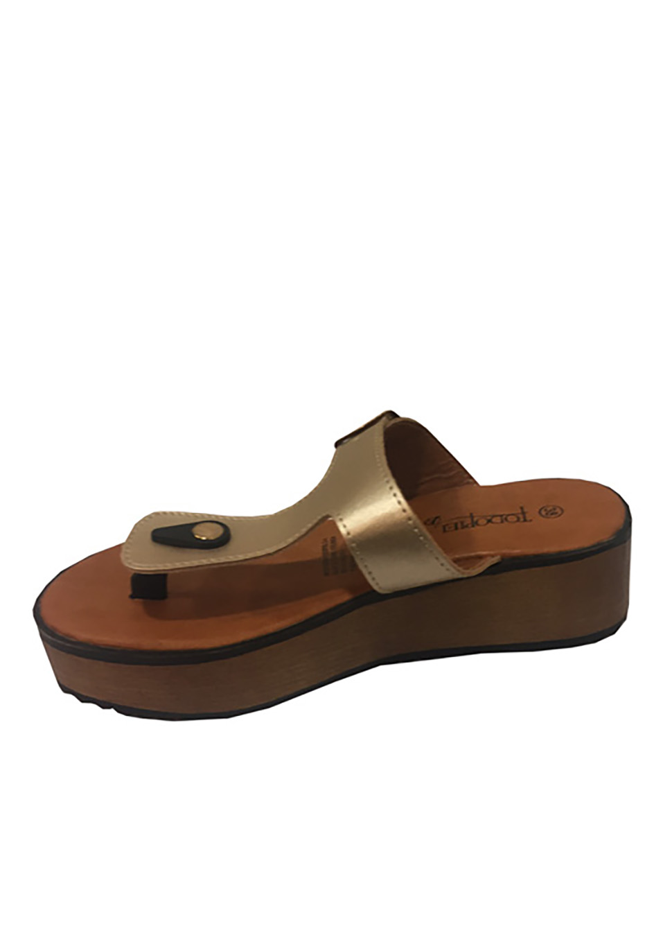 SANDALIA CUERO ECOLOGICO DORADA ZAV92 - 5