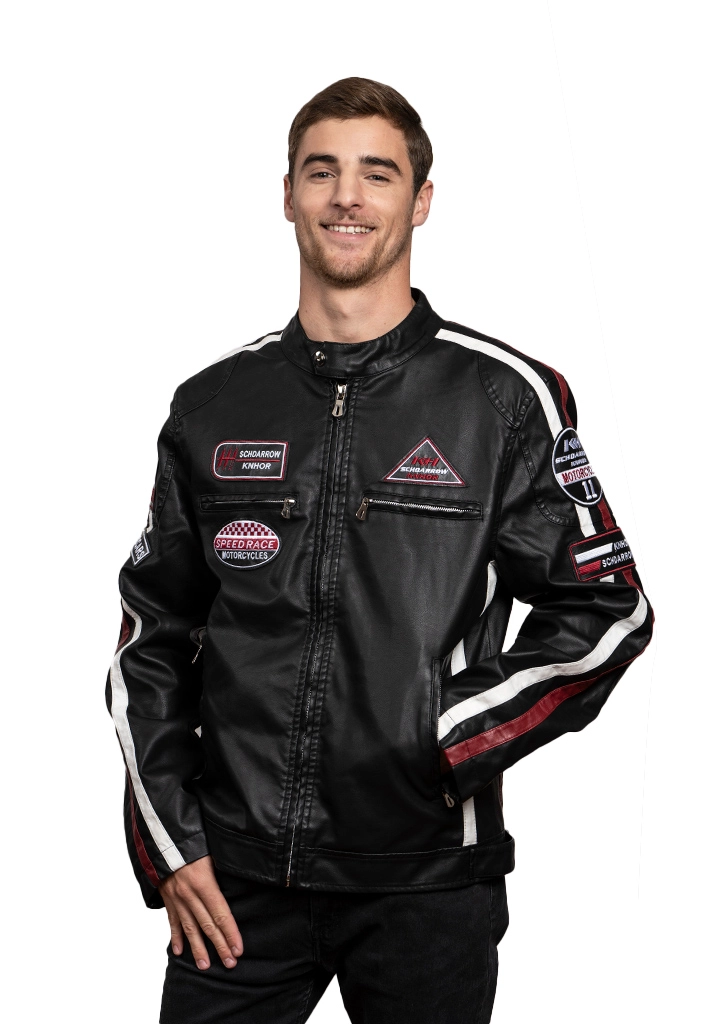 CHAQUETA ECOCUERO CHG22 NEGRO - 1