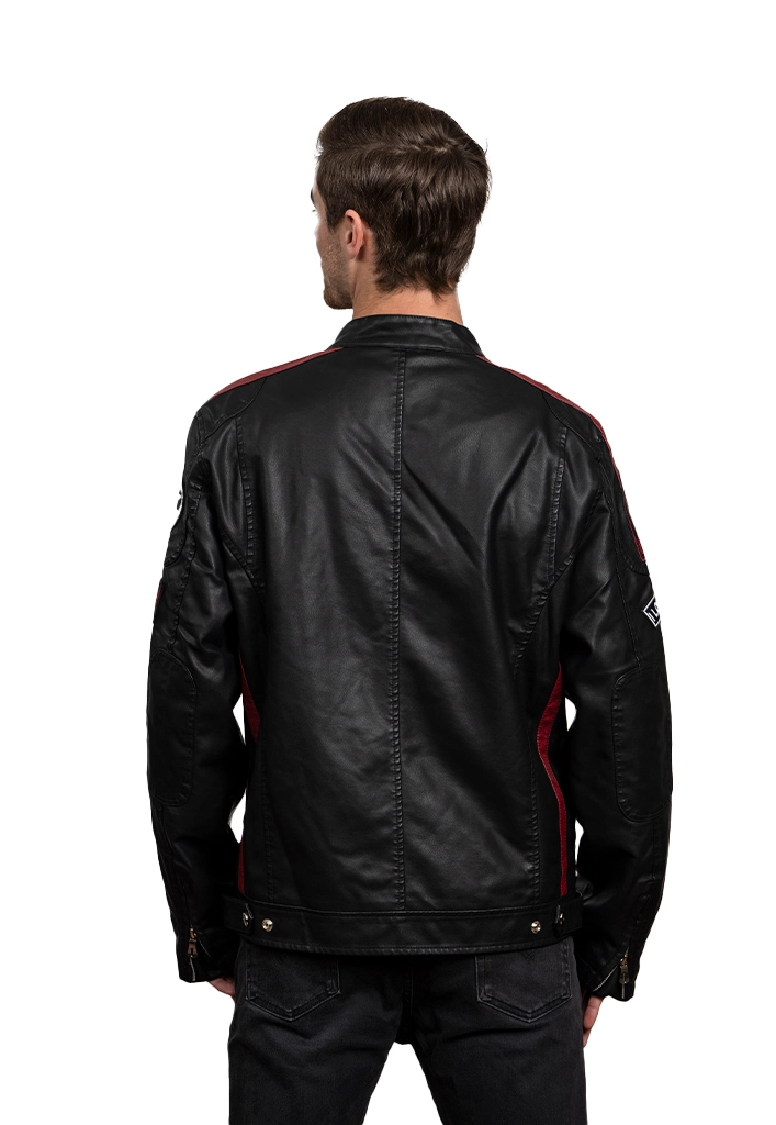 CHAQUETA ECOCUERO CHG22 NEGRO - 3
