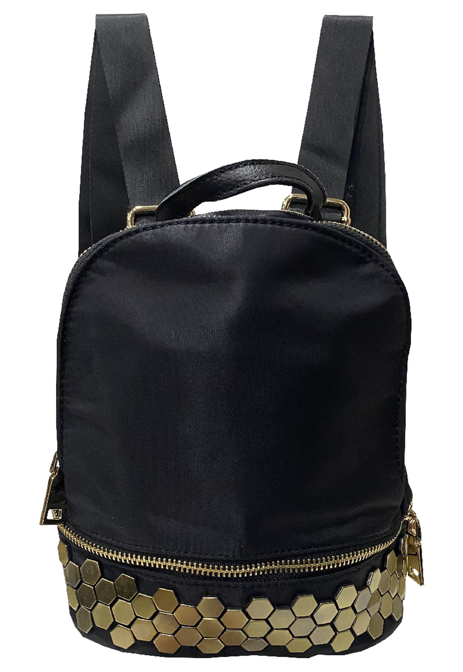 MOCHILA CUERO ECOLÓGICO CRS07 NEGRO - 1