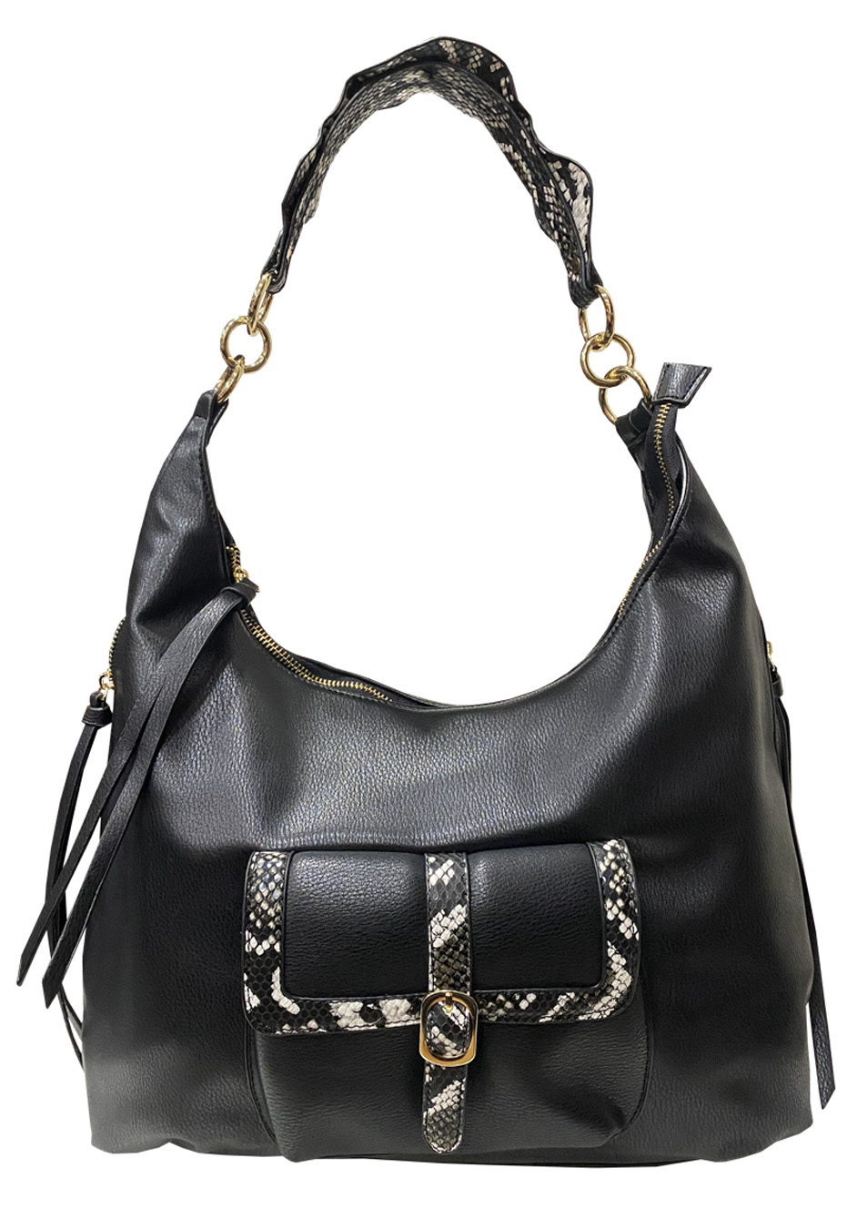 CARTERA CUERO ECOLÓGICO CRU01 NEGRO - 1